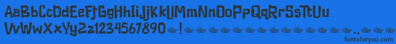 Duckymanly Demo Font – Black Fonts on Blue Background
