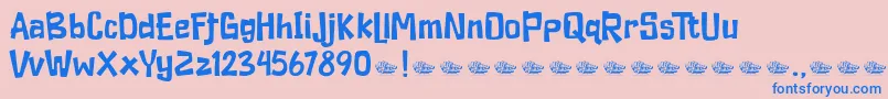 Duckymanly Demo Font – Blue Fonts on Pink Background