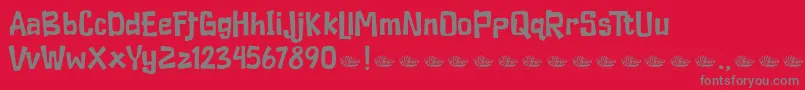 Duckymanly Demo-Schriftart – Graue Schriften auf rotem Hintergrund