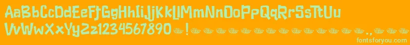 Duckymanly Demo Font – Green Fonts on Orange Background