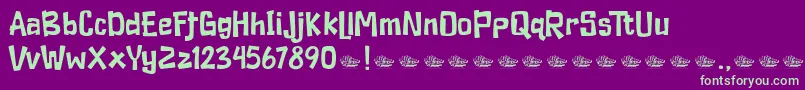 Duckymanly Demo Font – Green Fonts on Purple Background