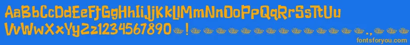 Duckymanly Demo Font – Orange Fonts on Blue Background
