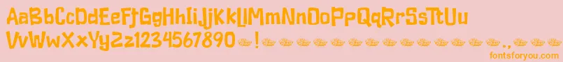 Duckymanly Demo Font – Orange Fonts on Pink Background