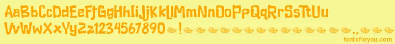 Duckymanly Demo Font – Orange Fonts on Yellow Background