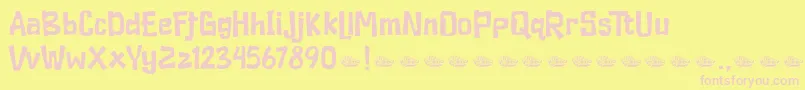 Duckymanly Demo Font – Pink Fonts on Yellow Background