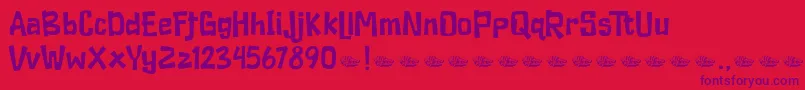 Шрифт Duckymanly Demo – фиолетовые шрифты на красном фоне