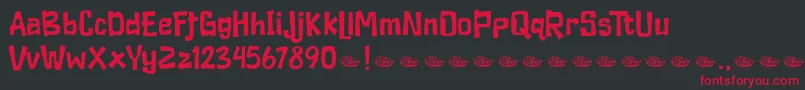 Duckymanly Demo Font – Red Fonts on Black Background