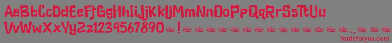 フォントDuckymanly Demo – 赤い文字の灰色の背景