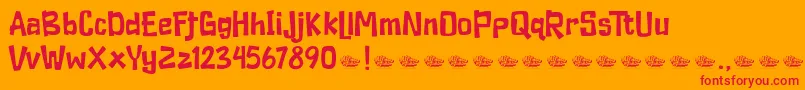 Duckymanly Demo Font – Red Fonts on Orange Background