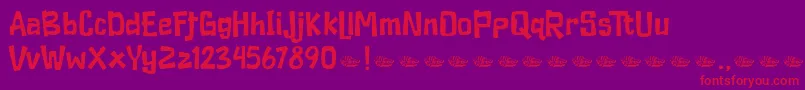 Duckymanly Demo Font – Red Fonts on Purple Background