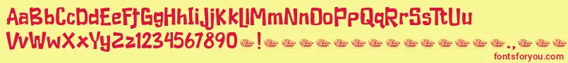 Duckymanly Demo Font – Red Fonts on Yellow Background