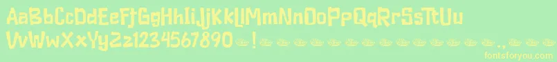 Duckymanly Demo Font – Yellow Fonts on Green Background