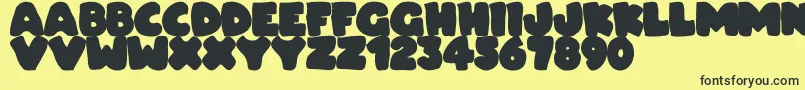 Dudeludel-Schriftart – Schwarze Schriften auf gelbem Hintergrund