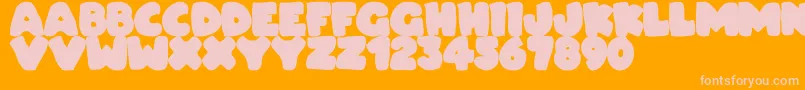 Fonte Dudeludel – fontes rosa em um fundo laranja