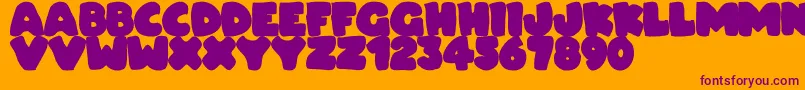 Dudeludel Font – Purple Fonts on Orange Background