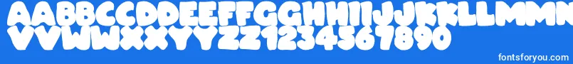 Dudeludel Font – White Fonts on Blue Background