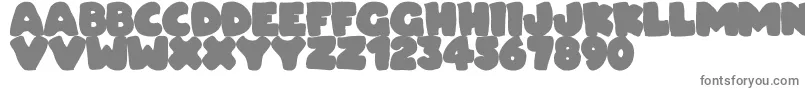Dudeludel-fontti – harmaat kirjasimet valkoisella taustalla