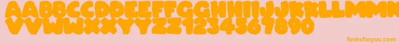 Dudeludel Font – Orange Fonts on Pink Background