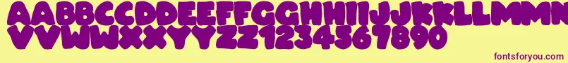 Dudeludel Font – Purple Fonts on Yellow Background