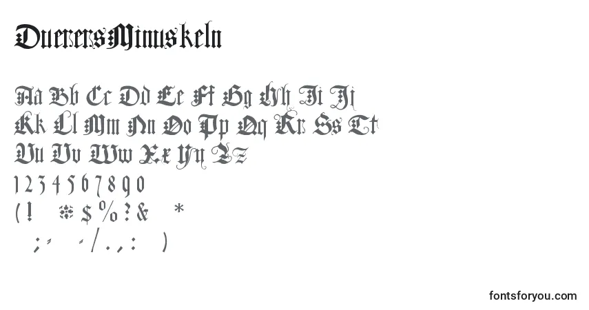 DuerersMinuskeln (125613)フォント–アルファベット、数字、特殊文字