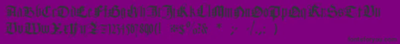 Fonte DuerersMinuskeln – fontes pretas em um fundo violeta