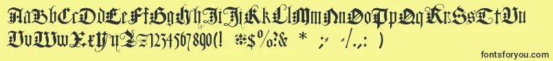 DuerersMinuskeln Font – Black Fonts on Yellow Background