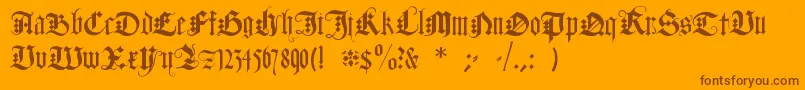 DuerersMinuskeln Font – Brown Fonts on Orange Background