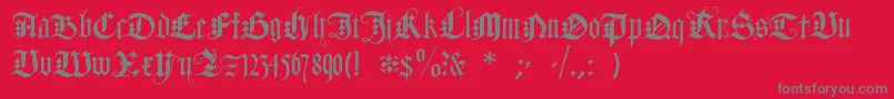 DuerersMinuskeln Font – Gray Fonts on Red Background