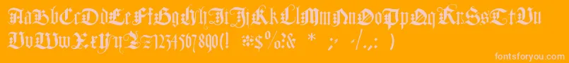 DuerersMinuskeln Font – Pink Fonts on Orange Background