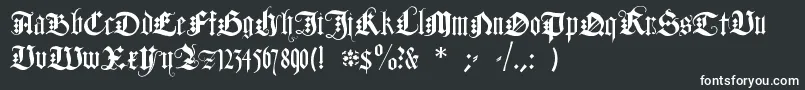 DuerersMinuskeln-Schriftart – Weiße Schriften auf schwarzem Hintergrund