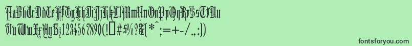 フォントDUERG    – 緑の背景に黒い文字