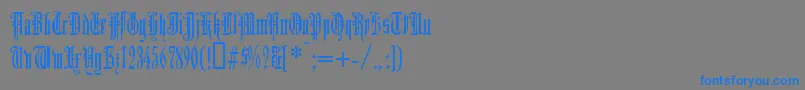 フォントDUERG    – 灰色の背景に青い文字