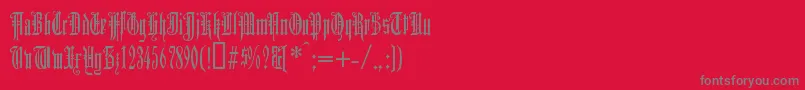 フォントDUERG    – 赤い背景に灰色の文字