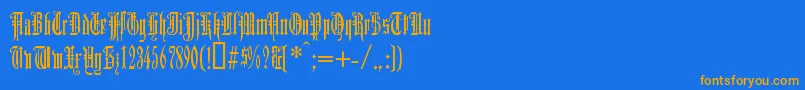 DUERG    Font – Orange Fonts on Blue Background