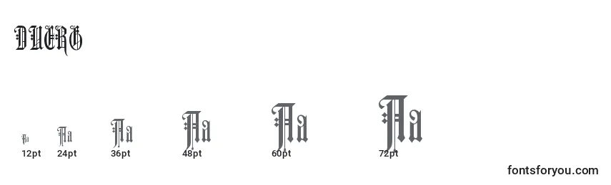 Größen der Schriftart DUERG    (125614)