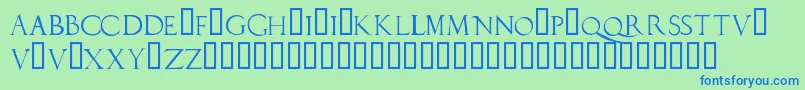 フォントDUERLC   – 青い文字は緑の背景です。