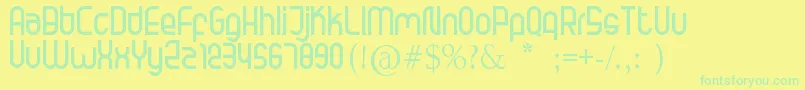 Dugal-Schriftart – Grüne Schriften auf gelbem Hintergrund