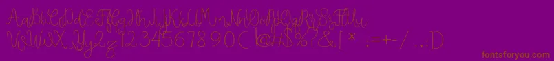 Dughter Free-Schriftart – Braune Schriften auf violettem Hintergrund