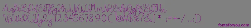Шрифт Dughter Free – фиолетовые шрифты на сером фоне
