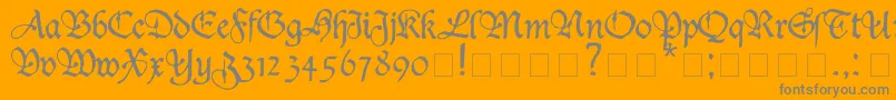 More about DUKEPLUS Font DUKEPLUS Font – Gray Fonts on Orange Background