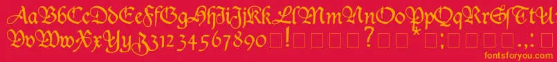 DUKEPLUS Font – Orange Fonts on Red Background