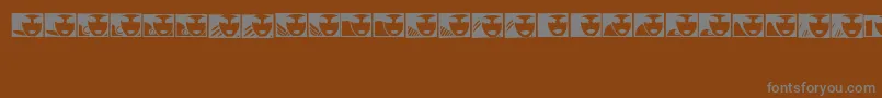 Dulcet-Schriftart – Graue Schriften auf braunem Hintergrund