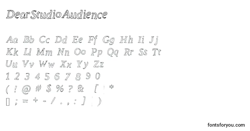 Czcionka DearStudioAudience – alfabet, cyfry, specjalne znaki