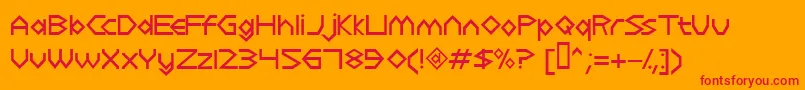 フォントdulethia – オレンジの背景に赤い文字