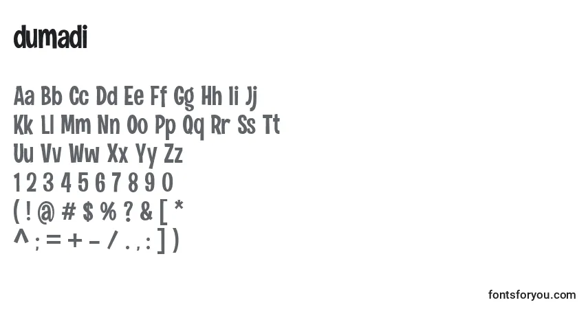 Fuente Dumadi - alfabeto, números, caracteres especiales