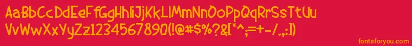 dumeng Font – Orange Fonts on Red Background