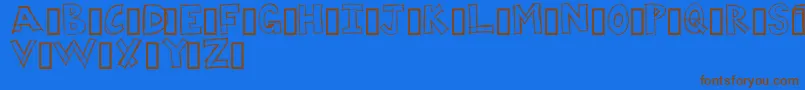 DUMPS Font – Brown Fonts on Blue Background