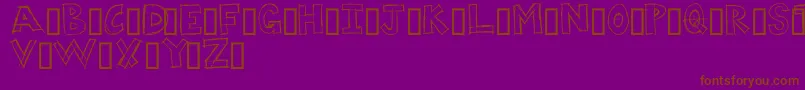DUMPS-fontti – ruskeat fontit violetilla taustalla