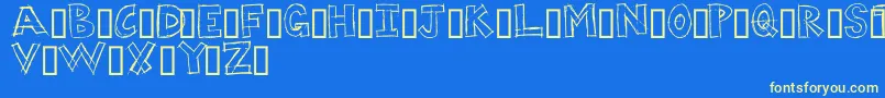 DUMPS Font – Yellow Fonts on Blue Background