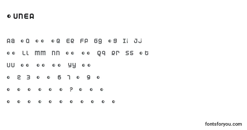 DUNEA    (125624)-fontti – aakkoset, numerot, erikoismerkit